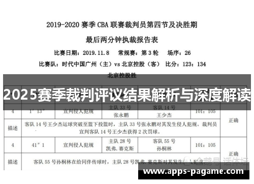 2025赛季裁判评议结果解析与深度解读