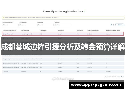 成都蓉城边锋引援分析及转会预算详解